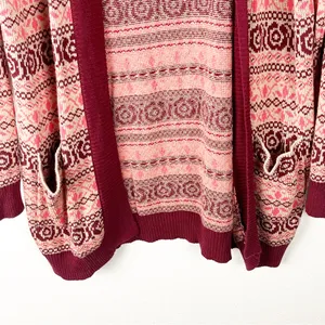 MATILDA JANE Harmony Fair Isle Open Front Pockets Cardigan Size Small Rustic thumbnail 7
