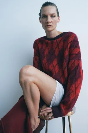 ZARA Argyle Sweater thumbnail 1