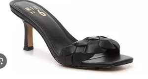 Mix No. 6 Elandra Sandal Braided Black Slip On Mule Sandal Heels Size 6.5 NWT thumbnail 1