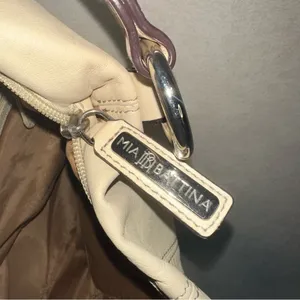 Mia Battina Women's Genuine Leather‎ Cream Bag thumbnail 8