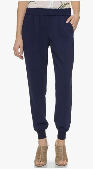 ✨Joie MARINER PANTS Cuffed Leg Crepe Jogger Navy Sz Small Pants✨ thumbnail 1