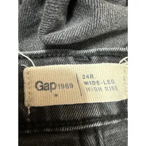 GAP 1969 Women's Black Gray Wide Leg High Waisted Denim Jeans Pants Size 24 thumbnail 4