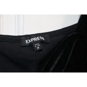 Express Black Velvet Tie Strap Ruched Tank thumbnail 5