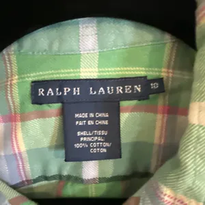 Laurel Ralph Lauren RLL Flannel Button Down Women's Green Pink Shirt Size 10 thumbnail 2