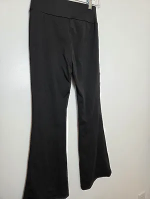 Flare Leg Black Yoga Pants Mid Rise Gym Workout Y2K 90s Wide Leg Bratz Small thumbnail 6