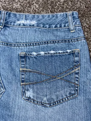 Aeropostale Light Blue Distressed Denim Mini Skirt thumbnail 8