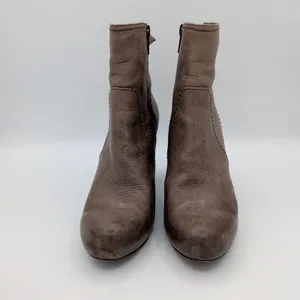 Frye Marissa Grey Leather Ankle Boots Buckle Block Heel Womens‎ 7M 3476922-GRY thumbnail 3
