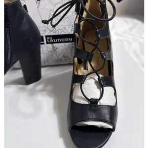 CL By Laundry Z-Bettie Shoes Womens 8.5M Open Toe Leather Lace Up New In Box thumbnail 2
