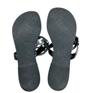TORY BURCH Black Patent Leather Miller Classic Designer Logo Sandals Size 8.5 thumbnail 6
