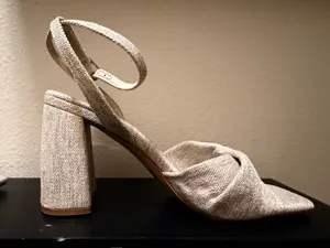 Steve Madden Mandy Natural Linen Heels thumbnail 9