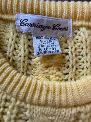 Vintage Cable Knit Crewneck Sweater - Yellow ! thumbnail 2
