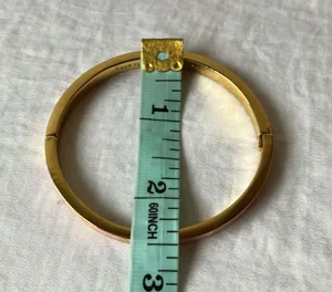 : Pink “Spot the Spade” Hinge/Clasp Bangle Bracelet- Gold tone thumbnail 11