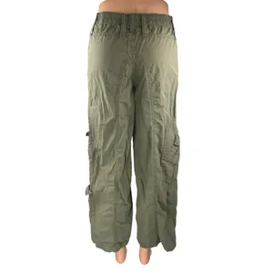 Urban Outfitters BDG Women's Green Wide Leg Baggy Trousers Cargo Pants Size XS thumbnail 3