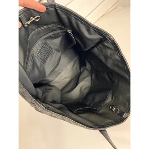 Coach Black Signature Canvas Leather Tote Bag Tassel Shoulder Purse thumbnail 4