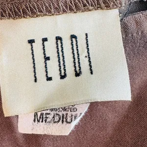 Vtg‎ Jumper Dress Faux Suede Brown M Sleeveless Maxi Pinafore Lagenlook Western thumbnail 3