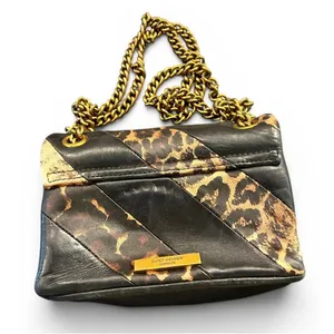 Kurt Geiger Soho small crossbody purse shoulder bag leopard print calf hair thumbnail 3