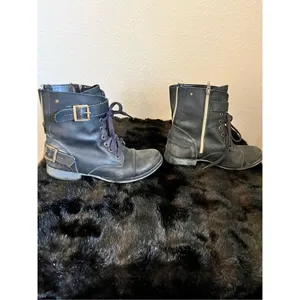 Dolce Vita Dv black moto combat booties boots 8.5 thumbnail 4