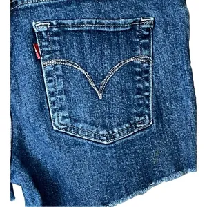 Levi's Mid Rise Skinny Cut Off Denim Shorts Womens 8 Blue‎ Distressed Raw Hem thumbnail 9