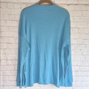 American Eagle Outfitters Blue Textured Lightweight Sweater Woman's Size‎ Large thumbnail 3