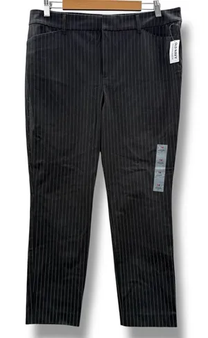 Old Navy NWT Pixie‎ Skinny Pants Women’s Size 14 Gray White Dot Stripe High Rise thumbnail 1