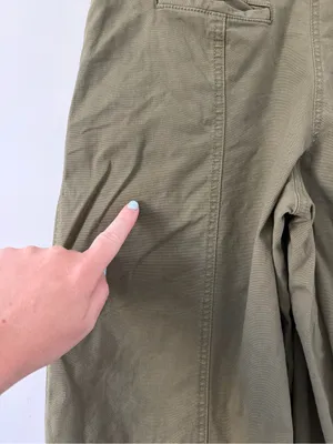 Anthropologie Maeve Utility High Rise Wide Leg Tailored Trousers Olive Green XS thumbnail 6