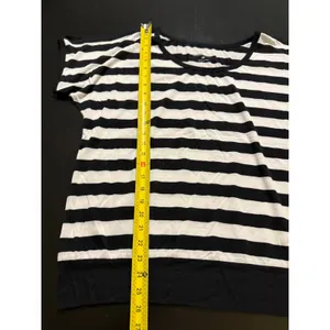 New York & Company Black White Striped Cold Shoulder Top XL NWT thumbnail 2