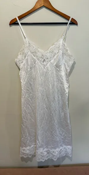 Vintage white slip dress thumbnail 1