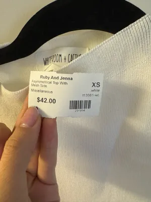 Ruby and Jenna white asymmetrical top Size XS thumbnail 6
