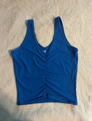 Hollister Blue Cropped Tank Top thumbnail 1
