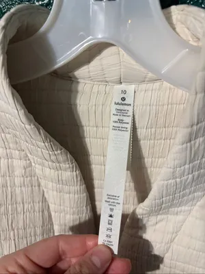 Lululemon Vest Women's 10 White Ivory Serene Travels Belt Textured Oversized Fit thumbnail 6