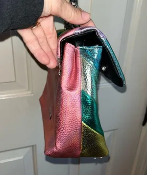 peacock purse in multi color leather with black lining. GUC. thumbnail 5
