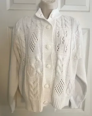 Maggie Lawrence Coquette‎ Cable Knit Cardigan Size Small thumbnail 1