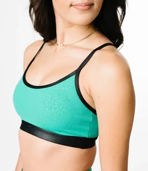 Zyia Active Jade River Stone Light n Tight Adustable Sport Bra Size XL Green thumbnail 1