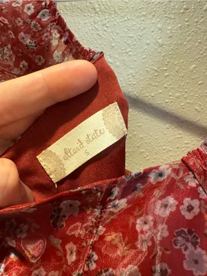 Altar’d State Romantic Rust Floral Sheer Puff Sleeve Mini Dress - Size Small thumbnail 6