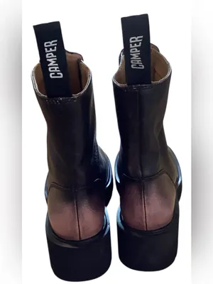 CAMPER Milah Black and Pink Leather Mid Boots, Size EU38/US7.5 NWOT Display pair thumbnail 4