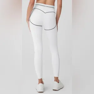 NEW Alo Yoga Airbrush High Waisted Heart Throb White/Black Legging Size L thumbnail 4