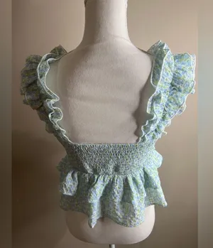Lush small ruffle peplum top thumbnail 9