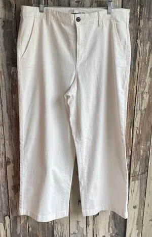 Ella Moss wide leg cropped ankle pant winter white casual work office cottage 14 thumbnail 1