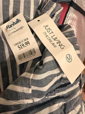 NWT Just Living Gray Cream Striped Wide Leg Pants M thumbnail 4