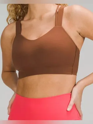 Lululemon Like a Cloud Longline Bra Light Support D/DD Cup Roasted Brown  4 thumbnail 1