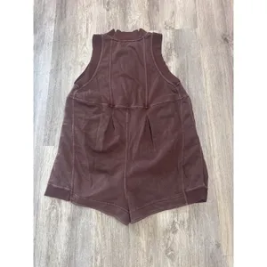 Daily Practice Anthropologie Canyon Sleeveless Romper Brown Mineral Wash Medium thumbnail 4