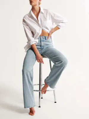 ABERCROMBIE & FITCH Curve Love The 90’s Relaxed Jean‎ High Rise Released Hem 24 thumbnail 2