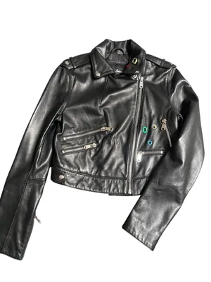 Sam Edelman colorful grommet leather moto jacket Size Small thumbnail 2