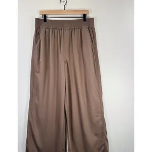 Madewell Womens Pants Brown Drapeweave Carley Wide Leg High Rise Pull On Large thumbnail 7