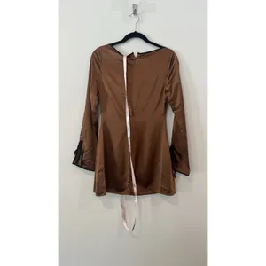 NWT House of CB Sakina Copper Satin Mini Dress Size Small thumbnail 8
