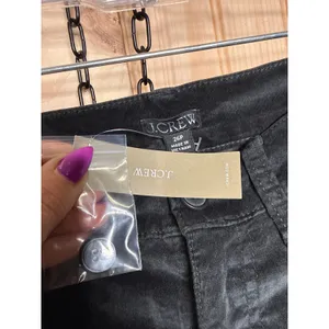 NWT J. Crew Wide Leg Trouser Pants Black Washed Velvet Soft Luxe Sz 26P Petite thumbnail 6