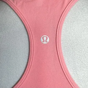 Lululemon Racetrack Tank Top No Size Pink Coral Bright Waist Length Workout Gym thumbnail 4
