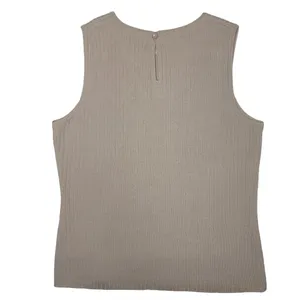 St. Johns ribbed tan tank top size small FLAWED thumbnail 2