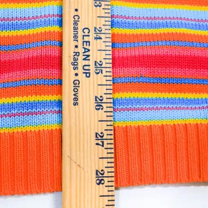 Lauren Ralph Lauren Sweater Vest Womens 3X Orange Striped Cotton Knit Multicolor thumbnail 8