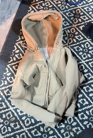 Brandy Melville John galt cropped tan zip up hoodie thumbnail 1